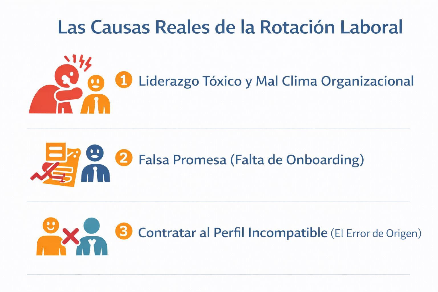 Gráfico mostrando las causas de renuncia y rotación de personal en México.