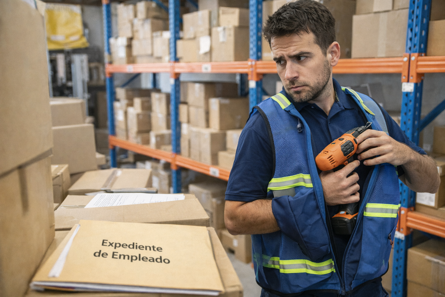 Empleado cometiendo robo hormiga en un almacén debido a una mala contratación por falta de estudio socioeconómico.